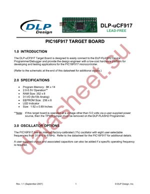 DLP-UCF917 datasheet  